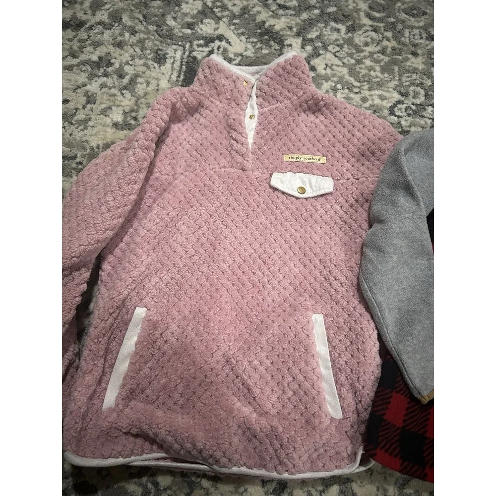 Simply‎ Southern Girls Fleece Pullover Size Youth Medium Lot Of 2